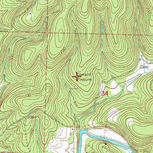 Topographic Map of Conard Fissure (historical), AR