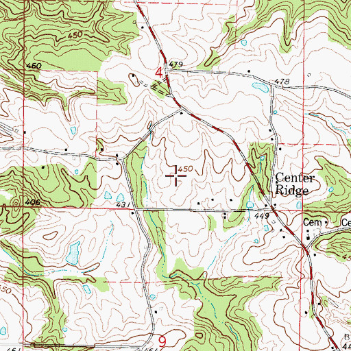 Topographic Map of Supervisor District 1, MS