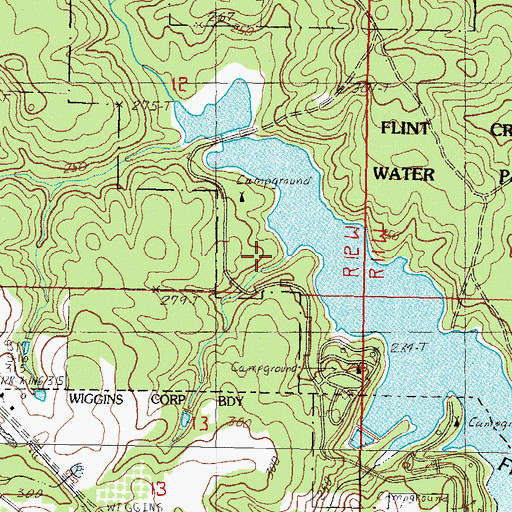 Topographic Map of Supervisor District 1, MS