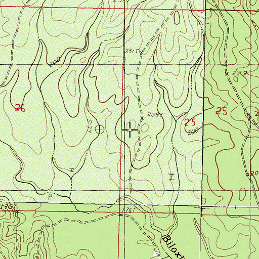 Topographic Map of Supervisor District 3, MS