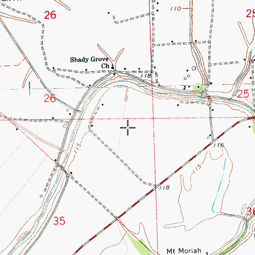 Topographic Map of Supervisor District 1, MS