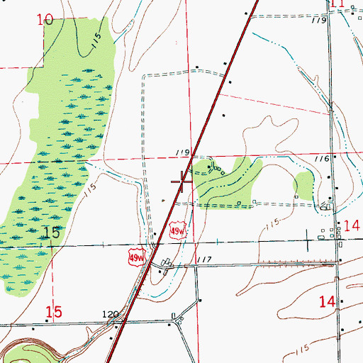 Topographic Map of Supervisor District 3, MS