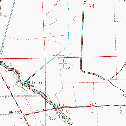 Topographic Map of Supervisor District 4, MS