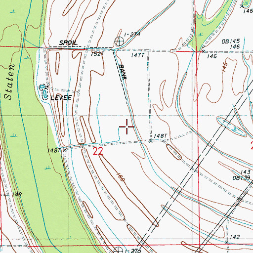 Topographic Map of Supervisor District 5, MS