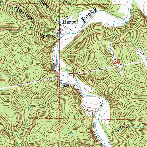 Topographic Map of Condrey Hollow, AR