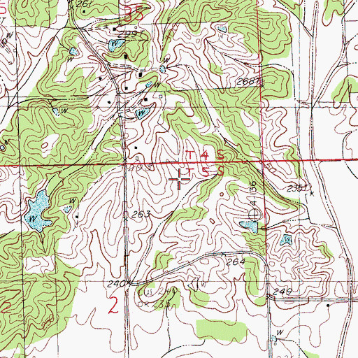 Topographic Map of Supervisor District 2, MS