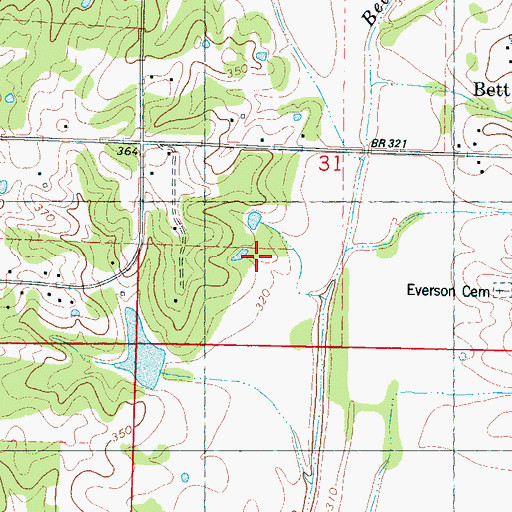 Topographic Map of Supervisor District 5, MS