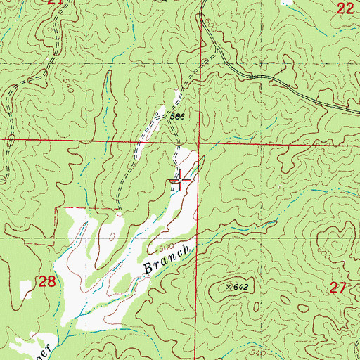 Topographic Map of Supervisor District 2, MS