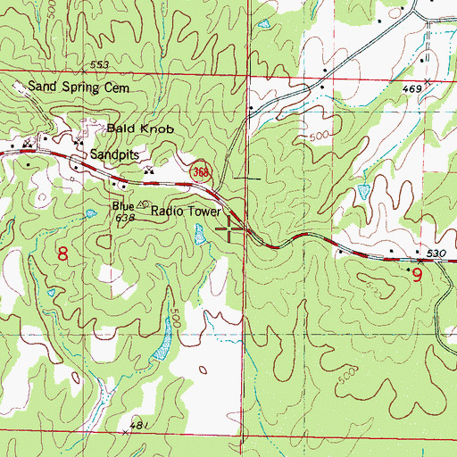 Topographic Map of Supervisor District 3, MS