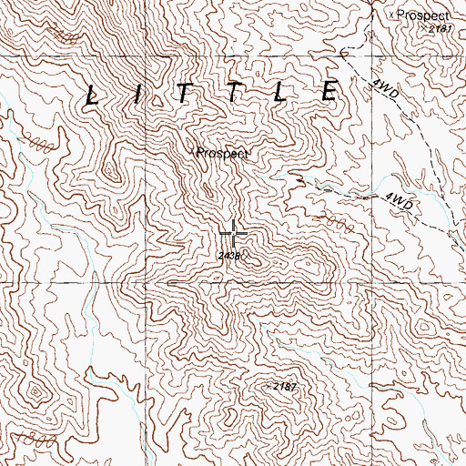 Topographic Map of Little Harquahala Mountains, AZ