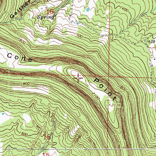 Topographic Map of Cone Point, AR