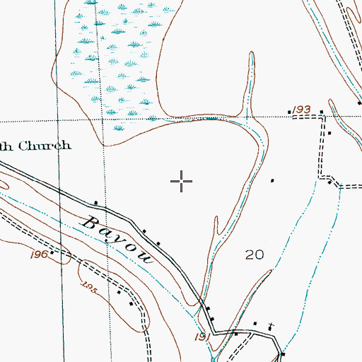 Topographic Map of Supervisor District 2, MS