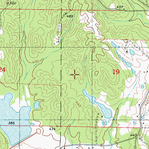 Topographic Map of Supervisor District 1, MS