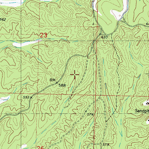 Topographic Map of Supervisor District 5, MS