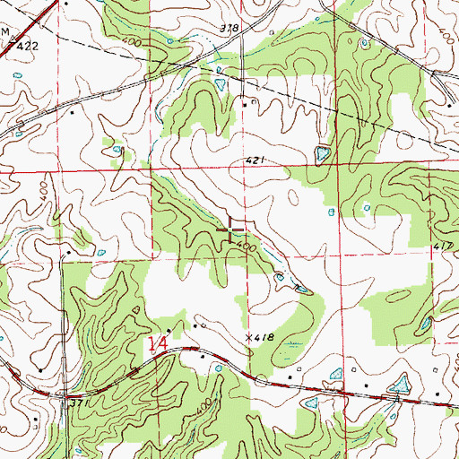 Topographic Map of Supervisor District 2, MS
