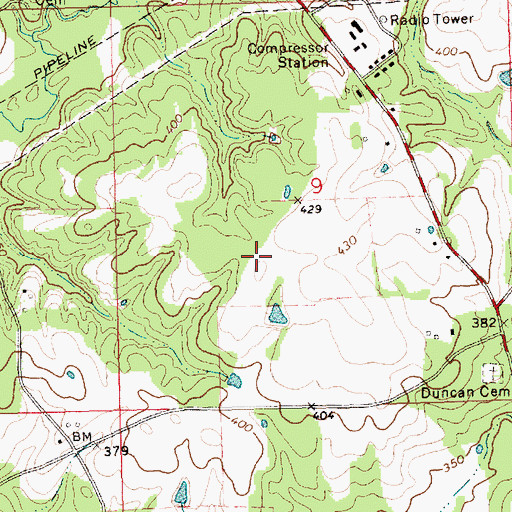 Topographic Map of Supervisor District 5, MS