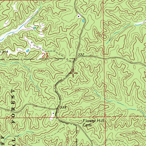 Topographic Map of Supervisor District 1, MS