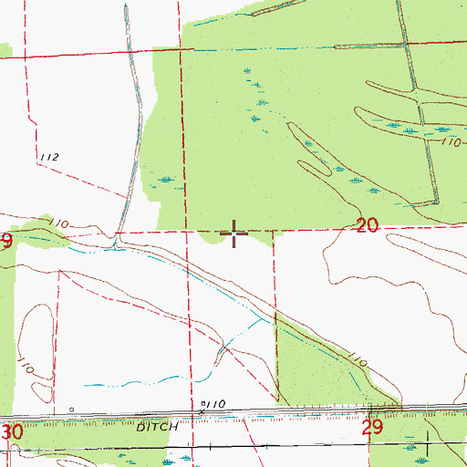 Topographic Map of Supervisor District 1, MS