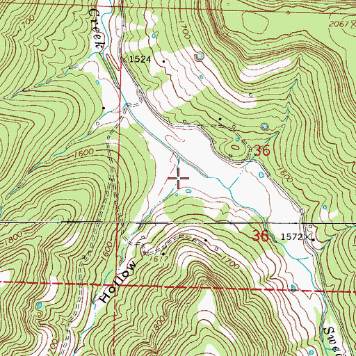 Topographic Map of Cook Hollow, AR