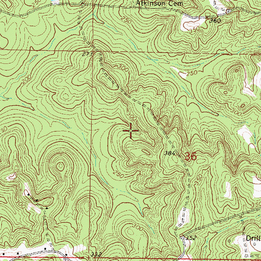 Topographic Map of Supervisor District 3, MS