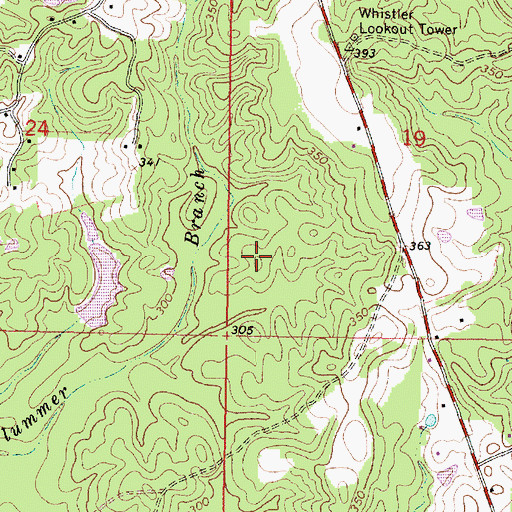 Topographic Map of Supervisor District 4, MS