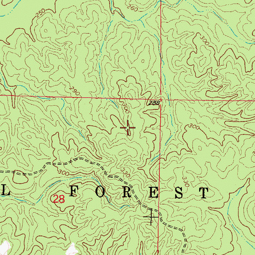 Topographic Map of Supervisor District 5, MS