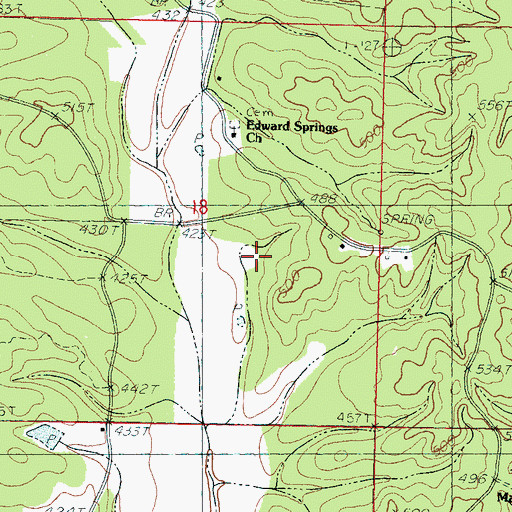 Topographic Map of Supervisor District 1, MS