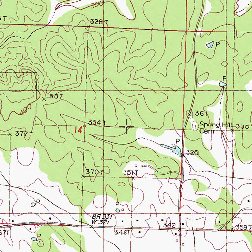 Topographic Map of Supervisor District 2, MS