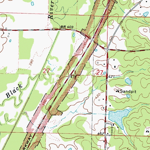 Topographic Map of Supervisor District 4, MS