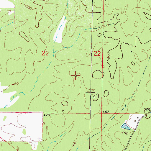 Topographic Map of Supervisor District 5, MS