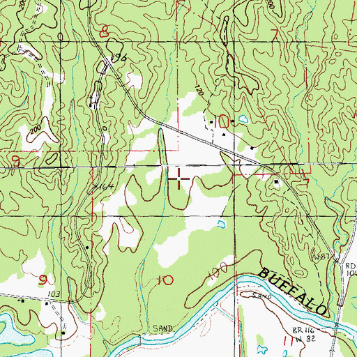Topographic Map of Supervisor District 4, MS