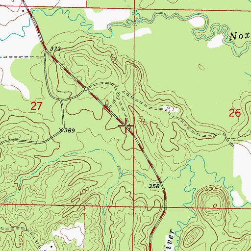 Topographic Map of Supervisor District 1, MS