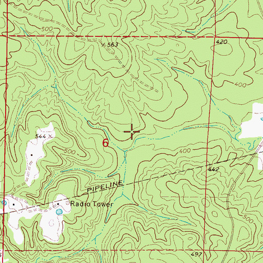 Topographic Map of Supervisor District 3, MS