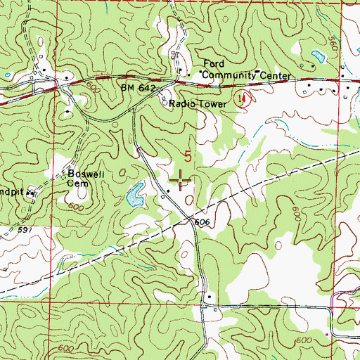 Topographic Map of Supervisor District 4, MS
