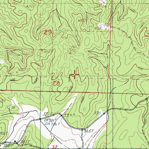 Topographic Map of Supervisor District 1, MS