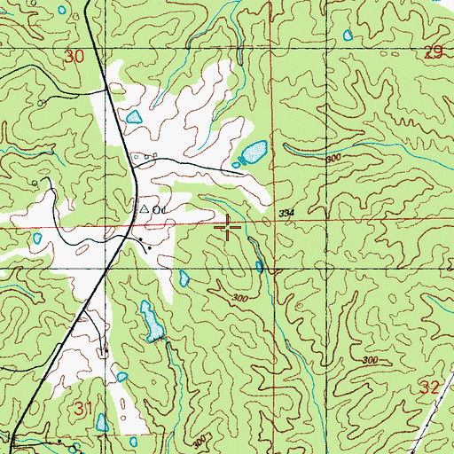 Topographic Map of Supervisor District 1, MS