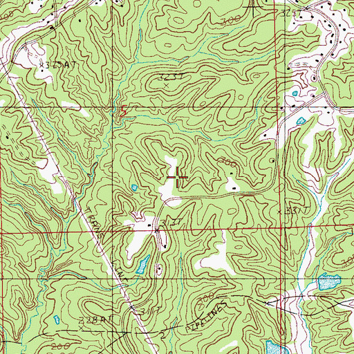 Topographic Map of Supervisor District 3, MS