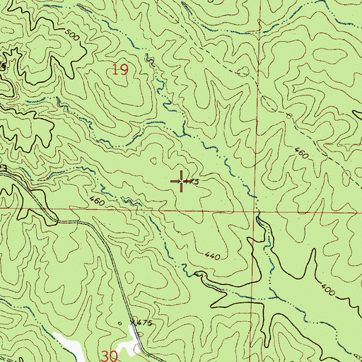 Topographic Map of Double Springs Post Office (historical), MS