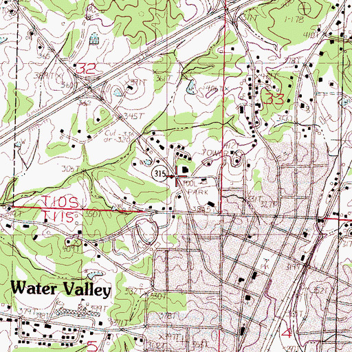 Topographic Map of Ragsdale Stand Post Office (historical), MS