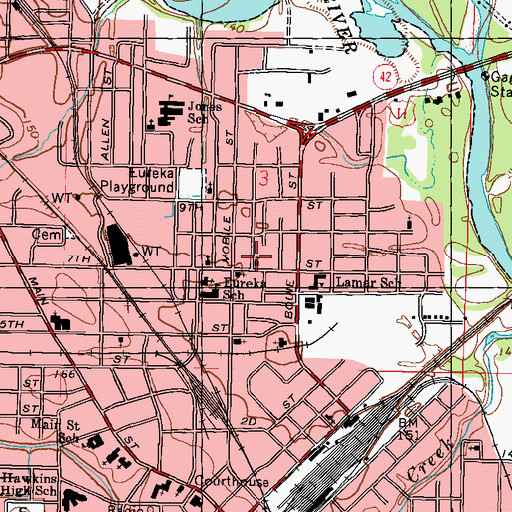 Topographic Map of Saint James Christian Methodist Episcopal Church, MS