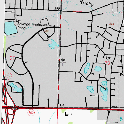 Topographic Map of Southaven Post Office, MS