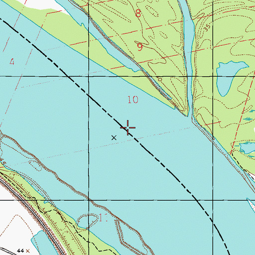 Topographic Map of Fort Adams Bar, MS