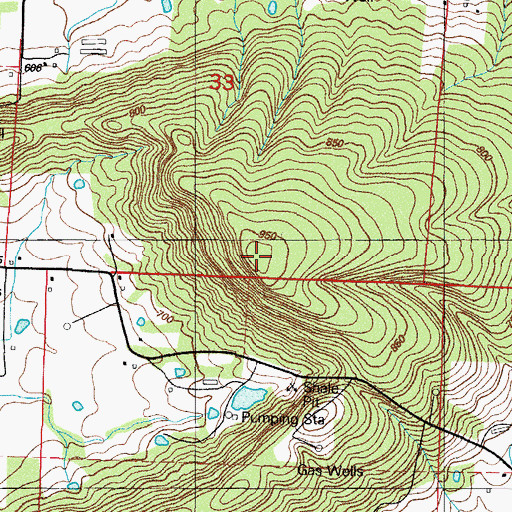 Topographic Map of Coop Ridge, AR