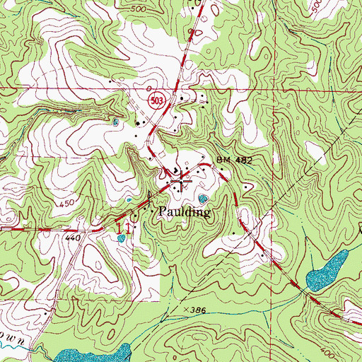 Topographic Map of Paulding Post Office, MS