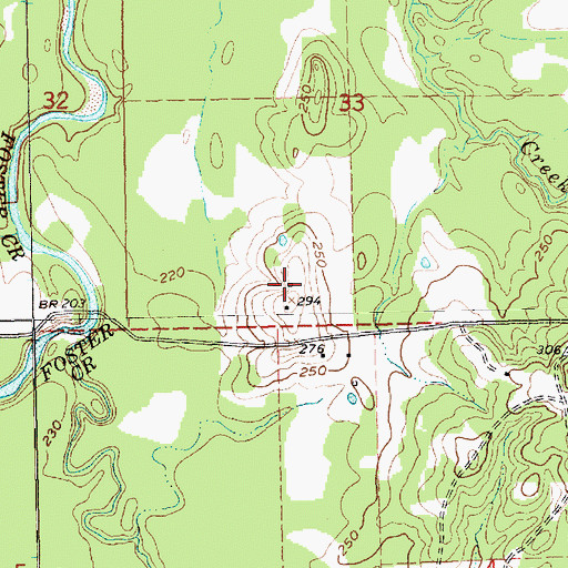 Topographic Map of Mount Washington Post Office (historical), MS