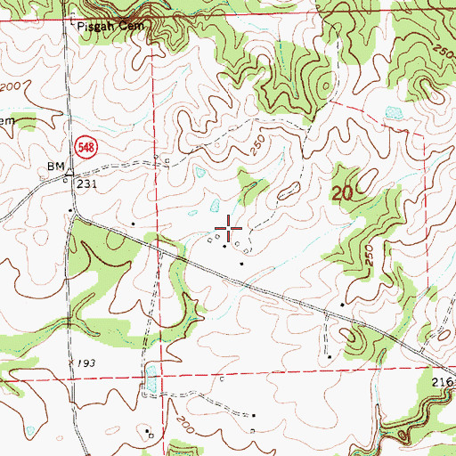 Topographic Map of Griffins Store Post Office (historical), MS