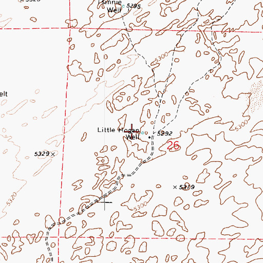 Topographic Map of Little Hogan Well, AZ