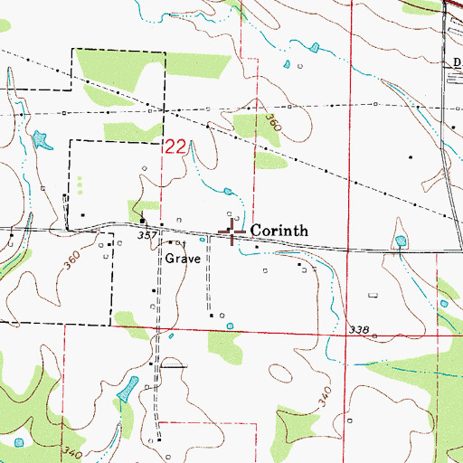 Topographic Map of Corinth, AR