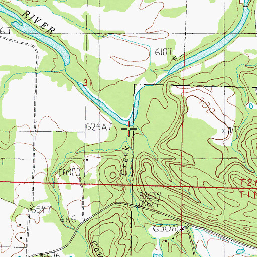 Topographic Map of Countis Creek, AR