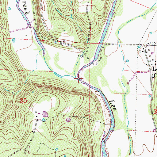 Topographic Map of Cove Creek, AR